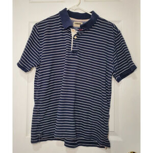 Punto Blanco Men’s Polo Shirt Navy Blue & White Stripes Designed in Italy Size L